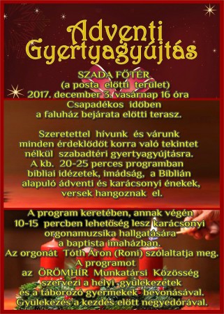 Adventi gyertyagyújtás 2017